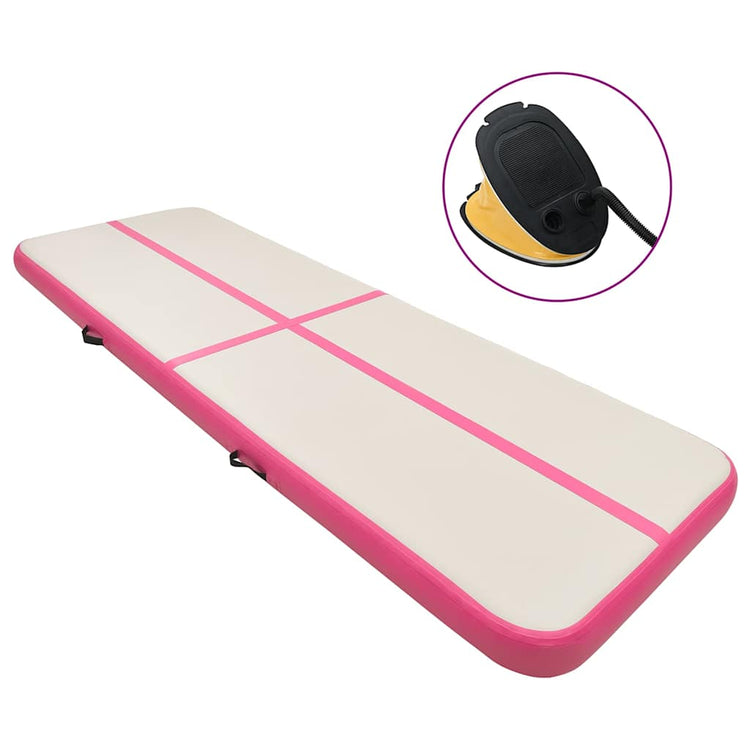 Vidaxl Gymnastics Matte mit Pumpen aufblasbar 800x100x20 cm PVC Pink