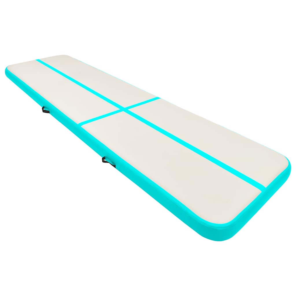 Vidaxl Gymnastics Matte mit Pumpen aufblasbar 800x100x20 cm PVC Grün