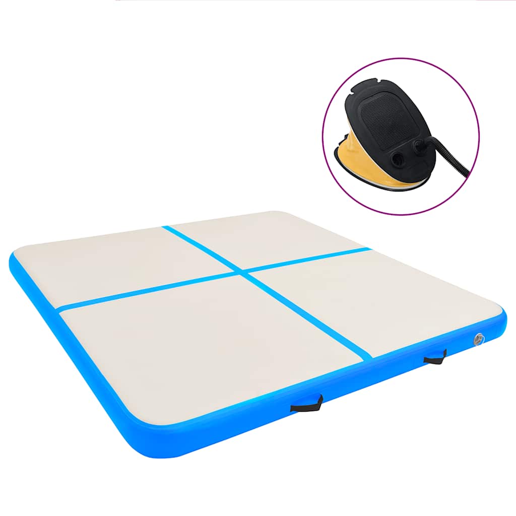 Vidaxl Gymnastics Matte mit Pumpen aufblasbar 200x200x10 cm PVC Blau