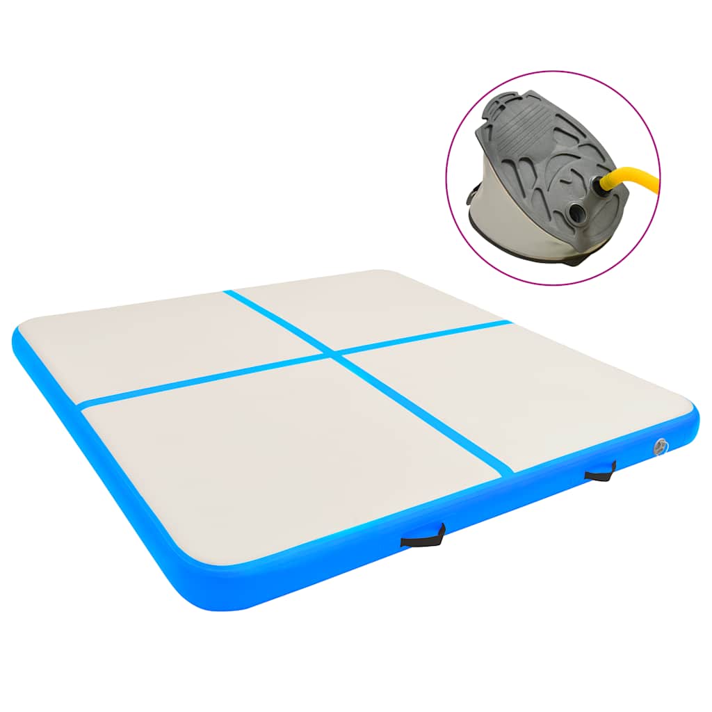 Vidaxl Gymnastics Matte mit Pumpen aufblasbar 200x200x15 cm PVC Blau