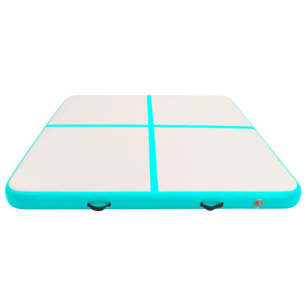 Vidaxl Gymnastics Matte mit Pumpen aufblasbar 200x200x15 cm PVC Grün