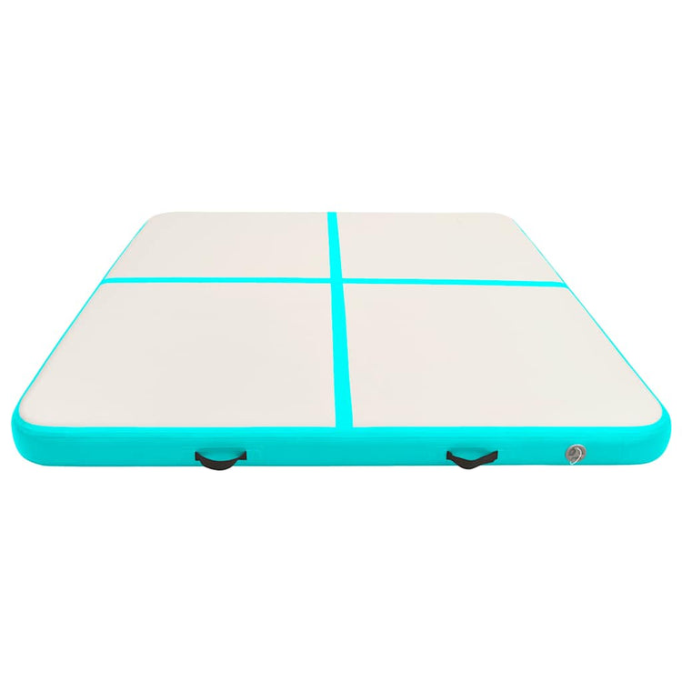 Vidaxl Gymnastics Matte mit Pumpen aufblasbar 200x200x15 cm PVC Grün