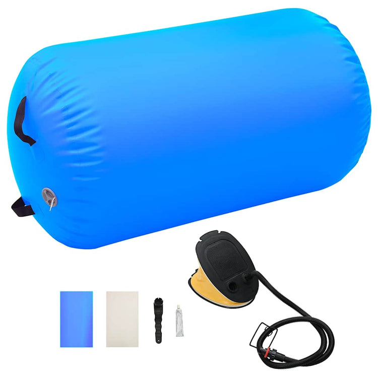 Vidaxl Gymnastics Rolle mit Pumpen aufblasbar 100x60 cm PVC Blau