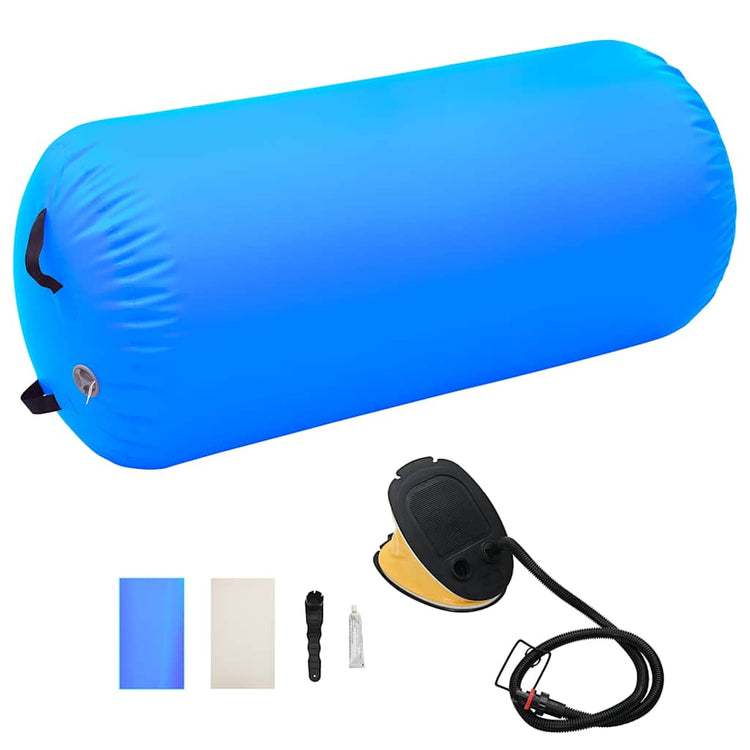 VIDAXL Gymnastics Rolle mit Pumpen aufblasbar 120 x 75 cm PVC Blau