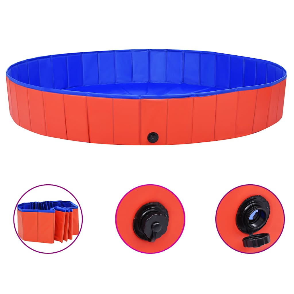 Vidaxl Dog Swimmingpool zusammenklappbar 200x30 cm PVC -Rot