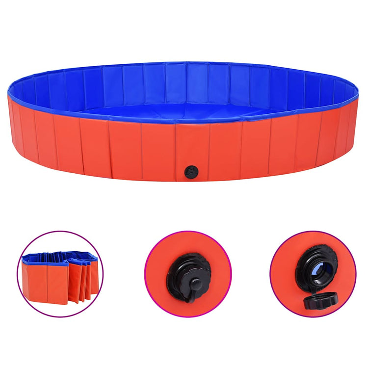 Vidaxl Dog Swimmingpool zusammenklappbar 200x30 cm PVC -Rot