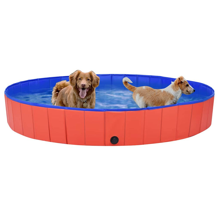 Vidaxl Dog Swimmingpool zusammenklappbar 200x30 cm PVC -Rot