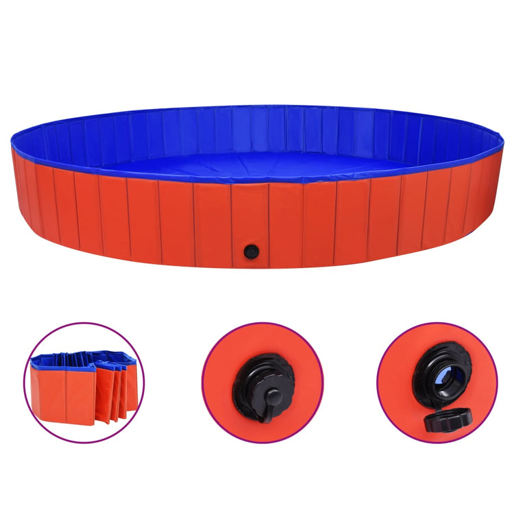 Vidaxl Dog Schwimmbad zusammenklappbar 300 x 40 cm PVC rot