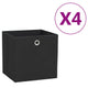 VIDAXL -Speicherboxen 4 PCs 28x28x28 cm Nicht -verwobenes Stoff schwarz