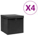 VIDAXL -Speicherboxen mit Deckel 4 PCs 28x28x28 cm schwarz