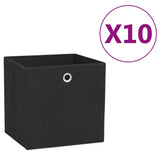 VIDAXL -Speicherboxen 10 PCs 28x28x28 cm Nicht -verwobenes Stoff schwarz - afbeelding 1