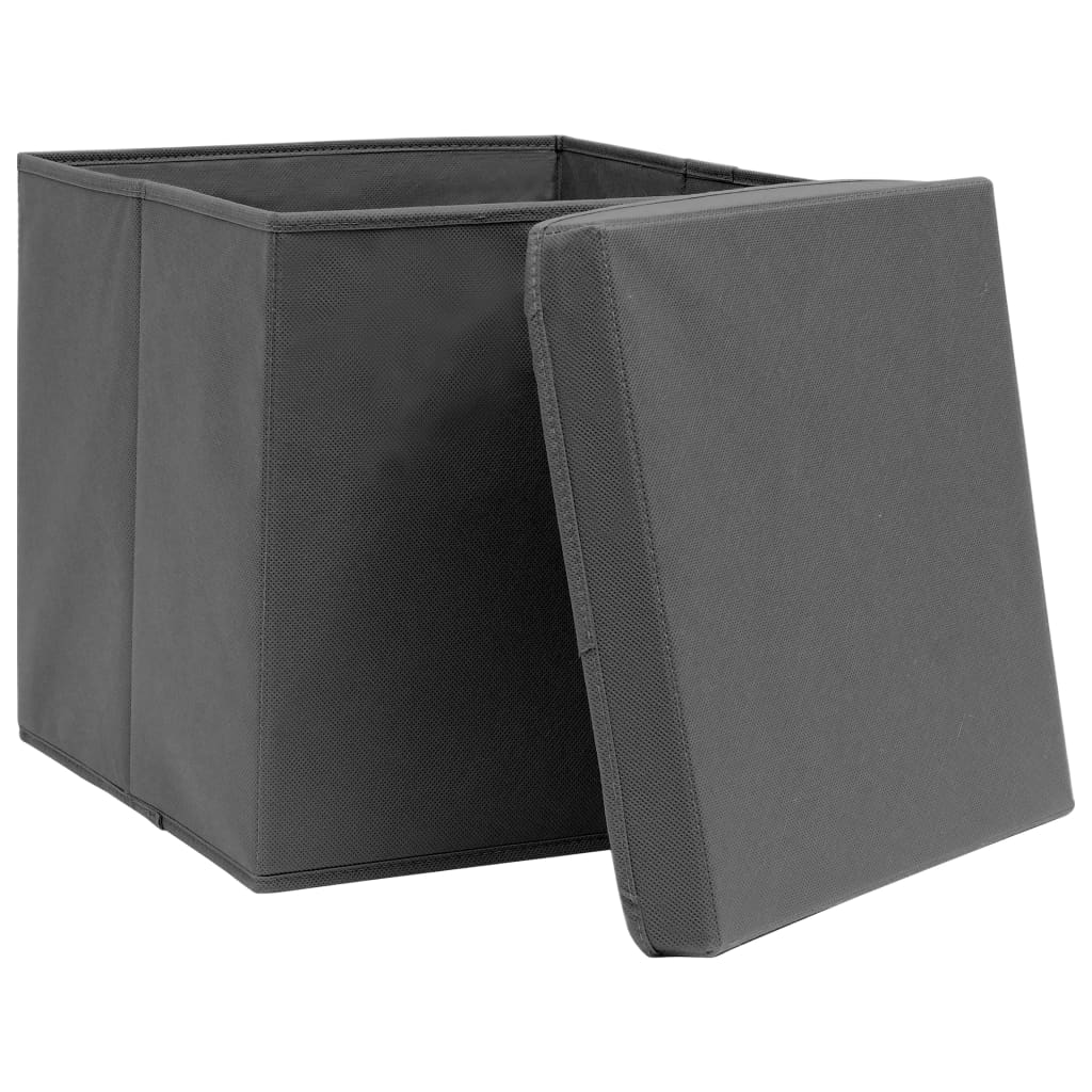 VIDAXL -Speicherboxen mit Deckel 4 PCs 28x28x28 cm schwarz