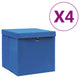 VIDAXL -Speicherboxen mit Deckel 4 PCs 28x28x28 cm blau