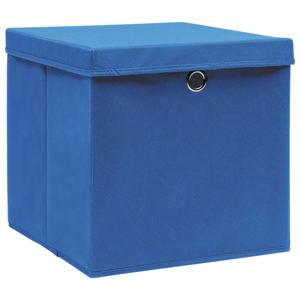 VIDAXL -Speicherboxen mit Deckel 4 PCs 28x28x28 cm blau