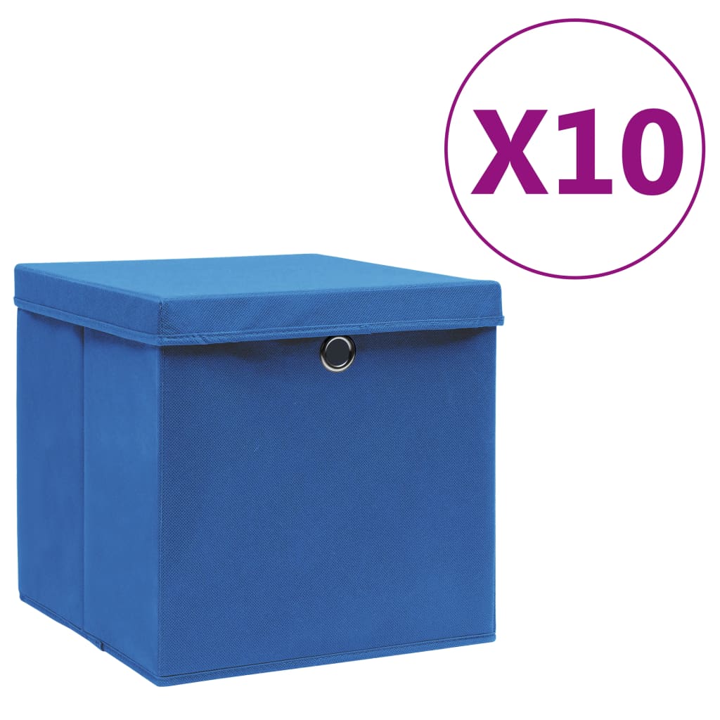 Vidaxx Aufbewahrungsboxen mit Deckel 4 Stück 28x28x28 cm blau