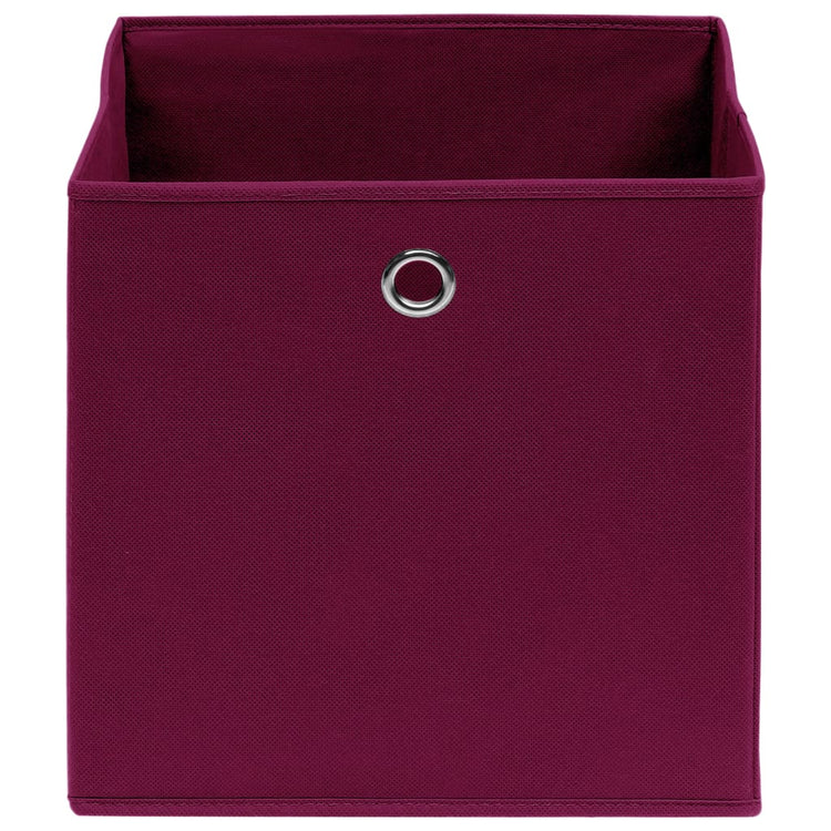 VIDAXL -Speicherboxen 4 PCs 28x28x28 cm Nicht -verwobenes Gewebe dunkelrot