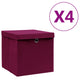 VIDAXL -Speicherboxen mit Deckel 4 PCs 28x28x28 cm dunkelrot