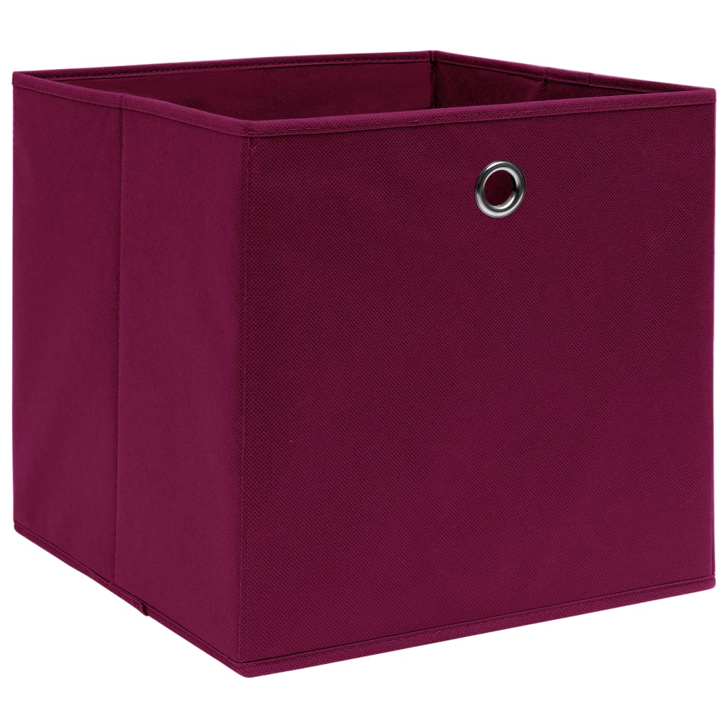 VIDAXL -Speicherboxen 10 ST 28x28x28 cm Nicht -verwobener Stoff dunkelrot