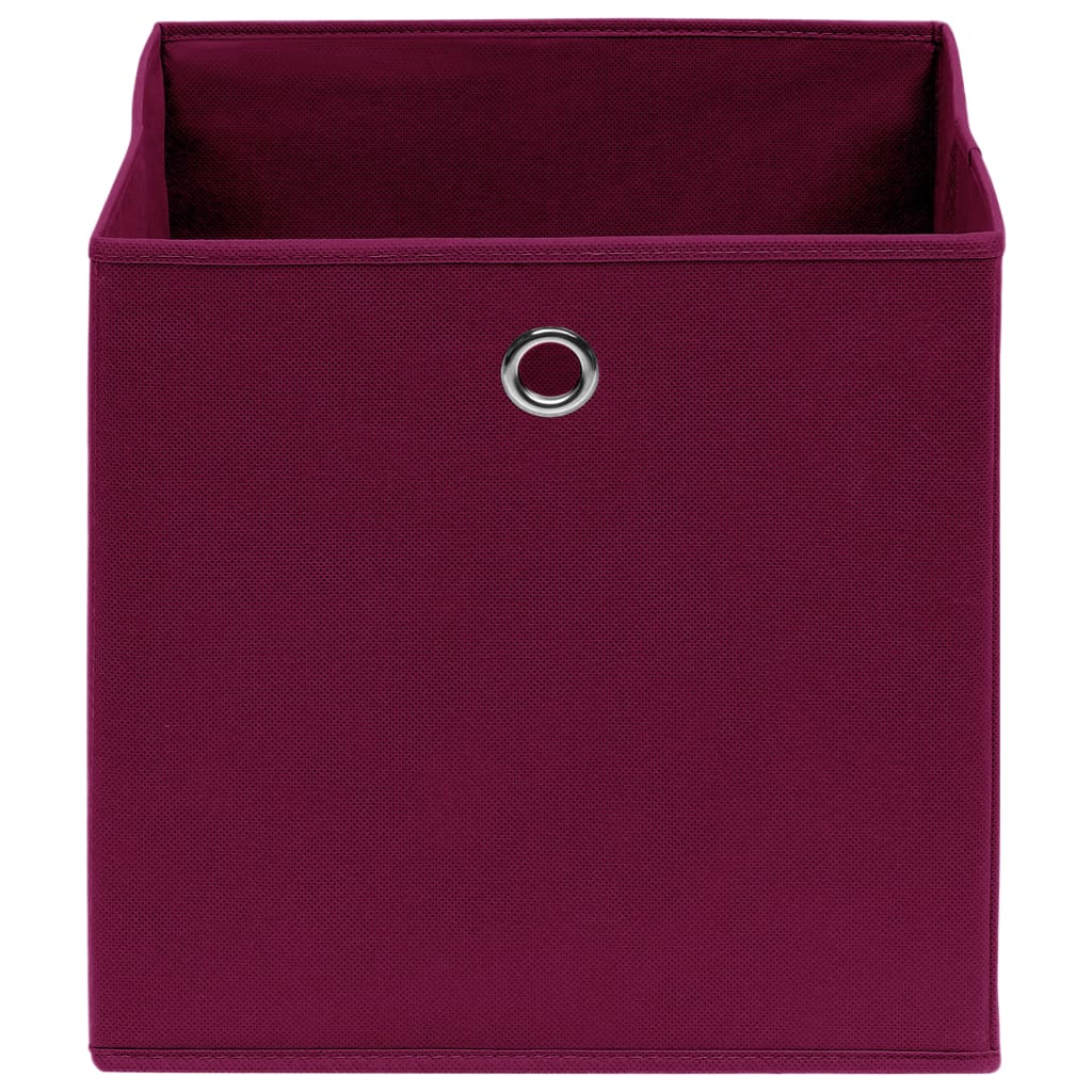 VIDAXL -Speicherboxen 10 ST 28x28x28 cm Nicht -verwobener Stoff dunkelrot