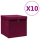 VIDAXL -Speicherboxen mit Deckel 10 ST 28x28x28 cm dunkelrot