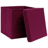 VIDAXL -Speicherboxen mit Deckel 10 ST 28x28x28 cm dunkelrot