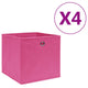 VIDAXL -Speicherboxen 4 PCs 28x28x28 cm Nicht -verwobenes Stoff rosa