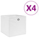 VIDAXL -Speicherboxen 4 PCs 28x28x28 cm Nicht -verwobenes Gewebe weiß