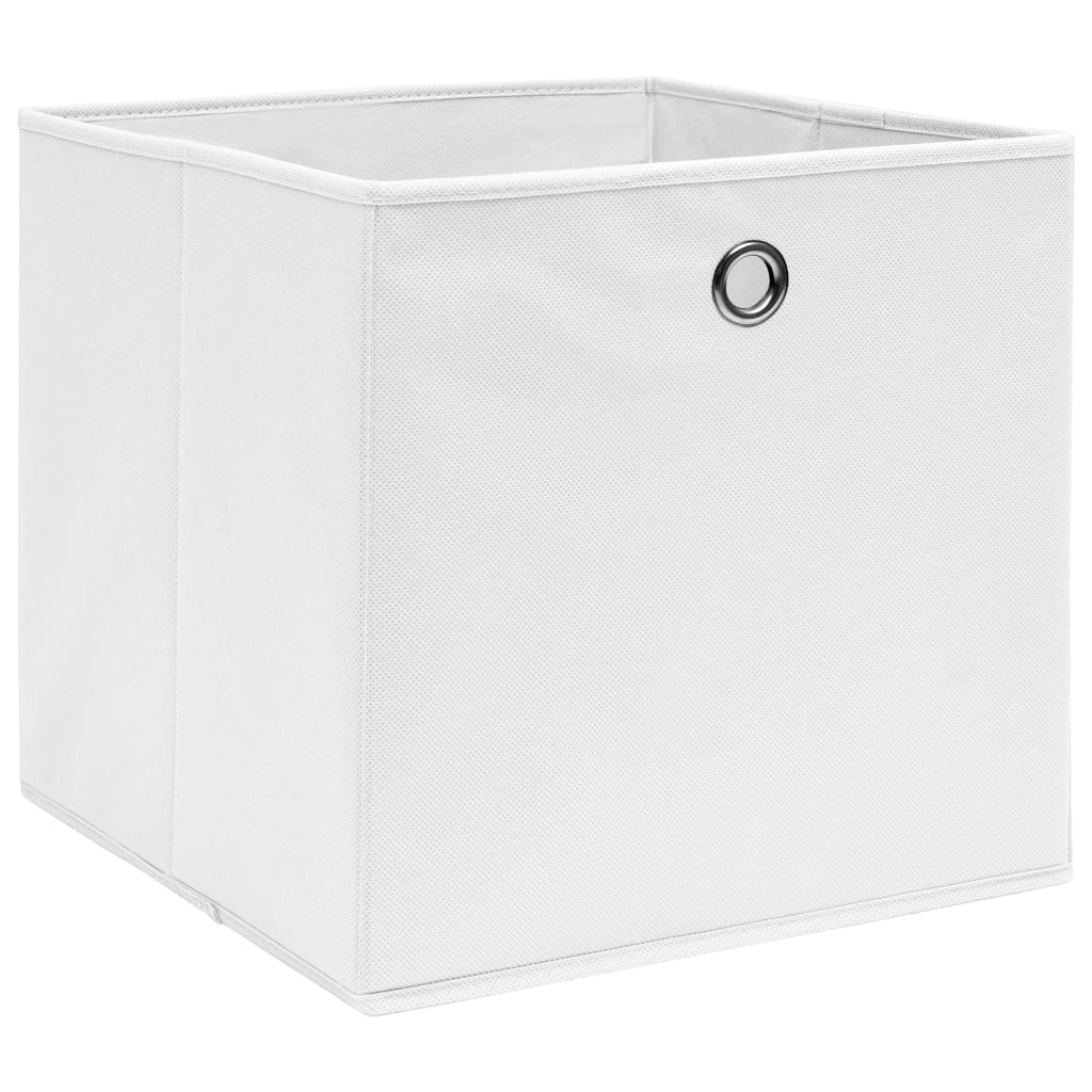 VIDAXL -Speicherboxen 4 PCs 28x28x28 cm Nicht -verwobenes Gewebe weiß