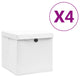 VIDAXL -Speicherboxen mit Deckel 4 PCs 28x28x28 cm weiß