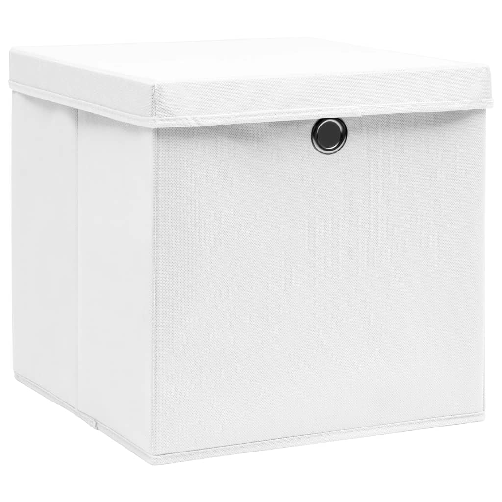 VIDAXL -Speicherboxen mit Deckel 4 PCs 28x28x28 cm weiß