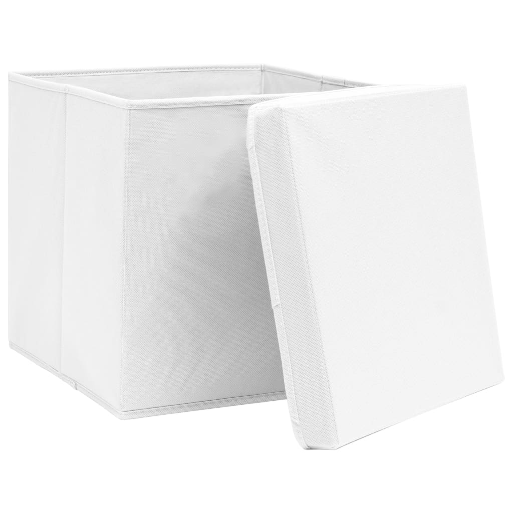 VIDAXL -Speicherboxen mit Deckel 4 PCs 28x28x28 cm weiß