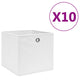 VIDAXL -Speicherboxen 10 PCs 28x28x28 cm Nicht -verwobenes Gewebe weiß