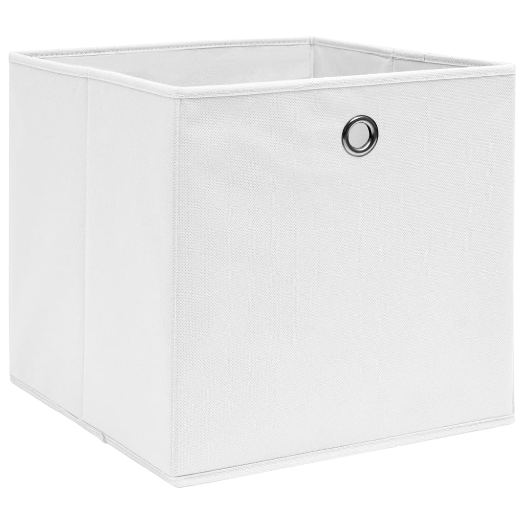 VIDAXL -Speicherboxen 10 PCs 28x28x28 cm Nicht -verwobenes Gewebe weiß