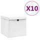 VIDAXL -Speicherboxen mit Deckel 10 ST 28x28x28 cm Weiß