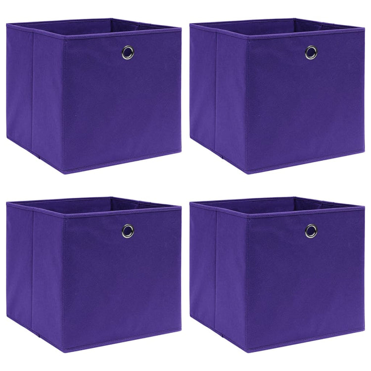 VIDAXL -Speicherboxen 4 PCs 28x28x28 cm Nicht -verwobenes Stoff lila lila