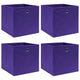 VIDAXL -Speicherboxen 4 PCs 28x28x28 cm Nicht -verwobenes Stoff lila lila