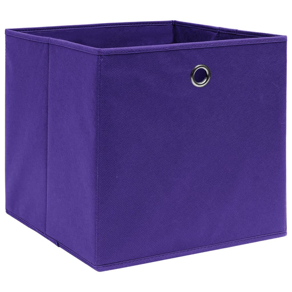 VIDAXL -Speicherboxen 4 PCs 28x28x28 cm Nicht -verwobenes Stoff lila lila