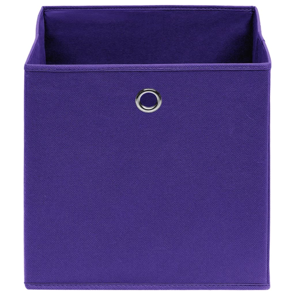 VIDAXL -Speicherboxen 4 PCs 28x28x28 cm Nicht -verwobenes Stoff lila lila