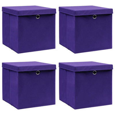 VIDAXL -Speicherboxen mit Deckel 4 PCs 28x28x28 cm lila