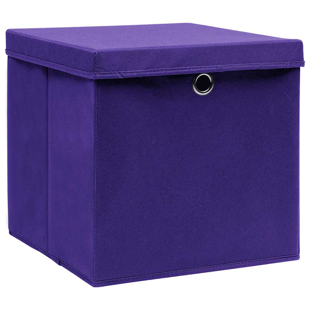 Vidaxl -Speicherboxen mit Deckel 10 ST 28x28x28 cm lila