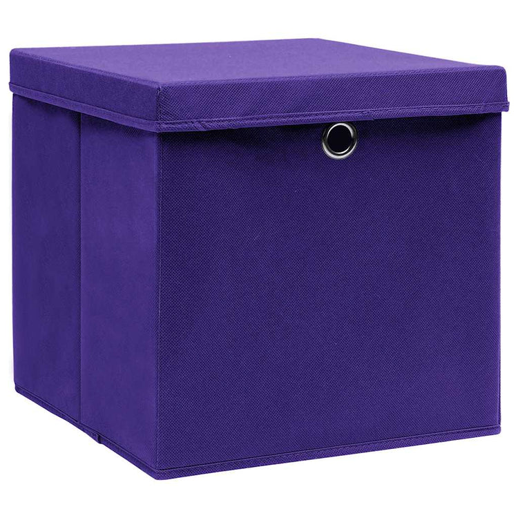 Vidaxl -Speicherboxen mit Deckel 10 ST 28x28x28 cm lila