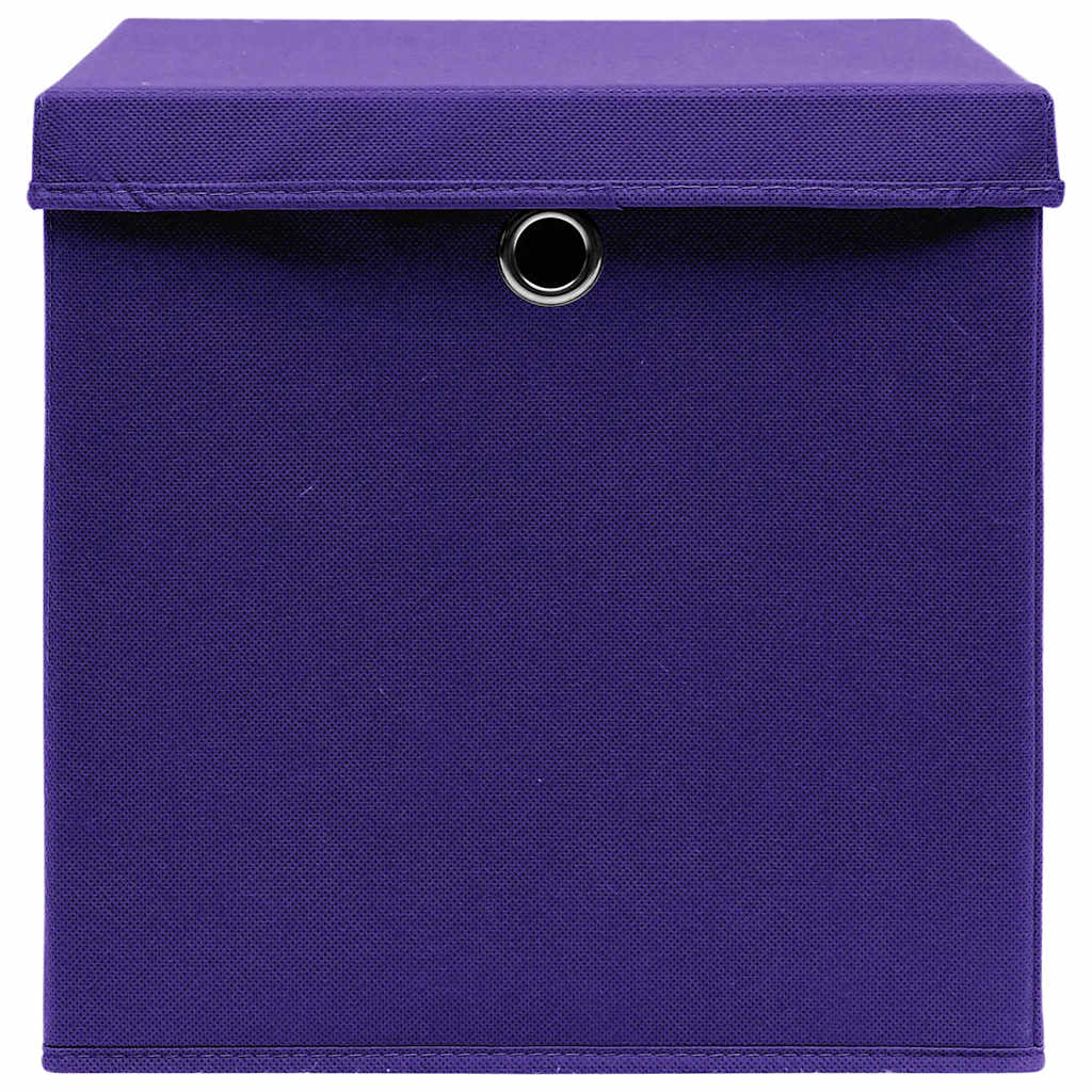 Vidaxl -Speicherboxen mit Deckel 10 ST 28x28x28 cm lila