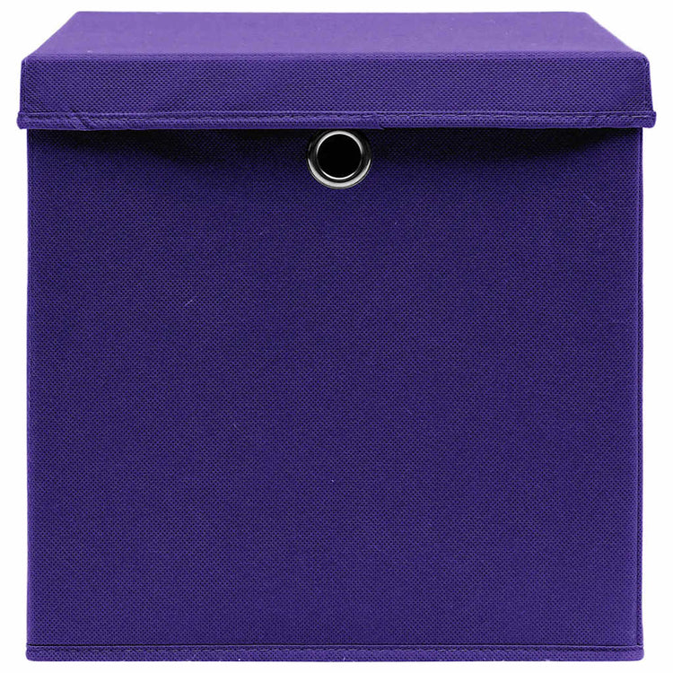 Vidaxl -Speicherboxen mit Deckel 10 ST 28x28x28 cm lila