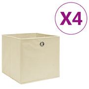 VIDAXL -Speicherboxen 4 PCs 28x28x28 cm Nicht -verwobener Stoffcreme -Colored - afbeelding 1