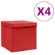VIDAXL -Speicherboxen mit Deckel 4 PCs 28x28x28 cm rot