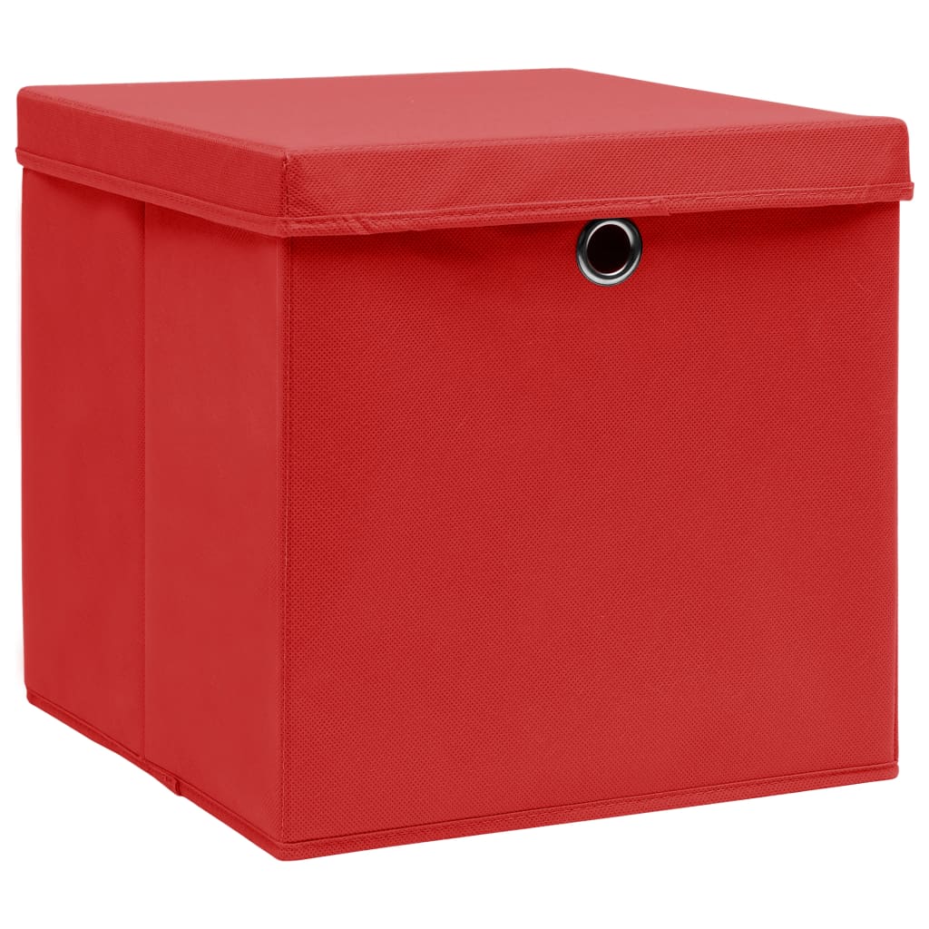VIDAXL -Speicherboxen mit Deckel 4 PCs 28x28x28 cm rot