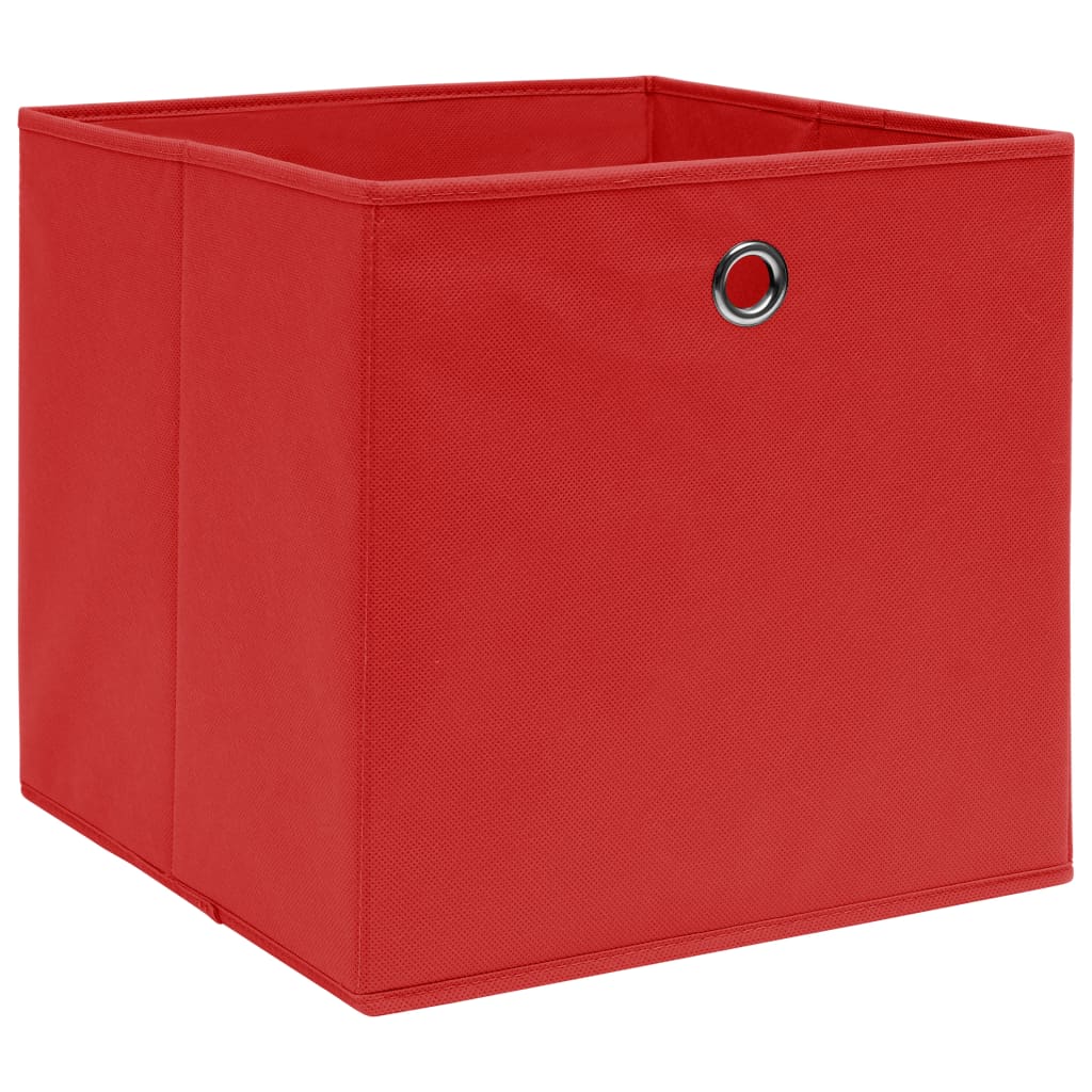 VIDAXL -Speicherboxen 10 PCs 28x28x28 cm Nicht -verwobener Stoff rot