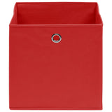 VIDAXL -Speicherboxen 10 PCs 28x28x28 cm Nicht -verwobener Stoff rot - afbeelding 3