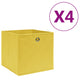 VIDAXL -Speicherboxen 4 PCs 28x28x28 cm Nicht -verwobener Stoff gelbgelb