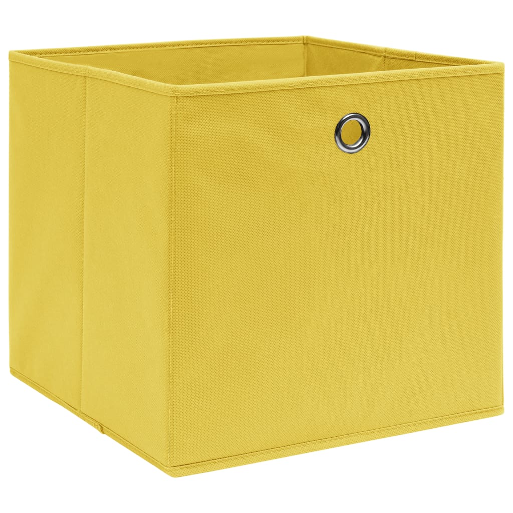 VIDAXL -Speicherboxen 4 PCs 28x28x28 cm Nicht -verwobener Stoff gelbgelb